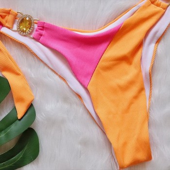 Cameo Push Up Bikini Set Female Bandeau Swimsuit for women 2 pieces Rhinestone Bikini Women Swimwear Brazilian Bathing Suit